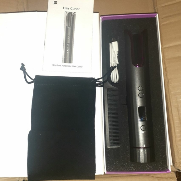 Automatic Hair Curler, Cordless Automatic Curling Iron Portable Ceramic Barrel - Picture 8 of 8